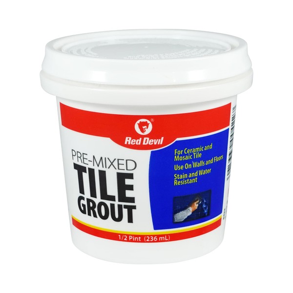 Red Devil 0422 Pre-Mixed Tile Grout, 1/2 Pint , White