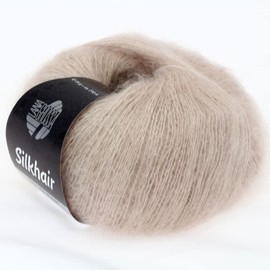 LANA GROSSA Silkhair Fine Lace Yarn Made of Superkid Mohair with Silk, Hand Knitting Yarn Made of 70% Mohair (Superkid) and 30% Silk, 25 g Wool for Knitting and Crocheting, 210 m Yarn
