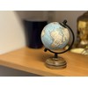 EXERZ 8cm Small Antique Globe with Wooden Base Handmade Decorative