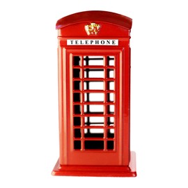SAJAK London Red Telephone Money Box Piggy Bank Coins Jar Cash Safe Money Banks Phone Booth Metal Home Decoration Souvenir Keepsake Kiosk