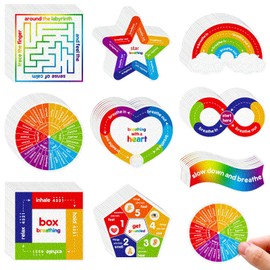 Libima 72 Pieces Anxiety Sensory Stickers Anxiety Textured Stickers Fidget Stickers Mindfulness Sticker School Counselor Supplies Adult Sensory Items Anxiety Relief, 9 Styles(Bright Color)