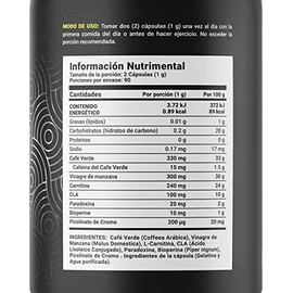 B Life Carnitina con Café Verde de 180 cápsulas