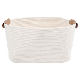 Cotton Rope Basket Large Capacity Multifunction Rope Woven Blanket Basket with Handle for Laundry Toy Organizing Type 3