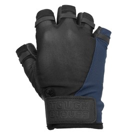 Superset Leather Workout Gloves for Weight-Lifting (Padded) Perfect for Gym Training (Breathable) Black (Black W/Navy, 9 Mens M Womens XL)