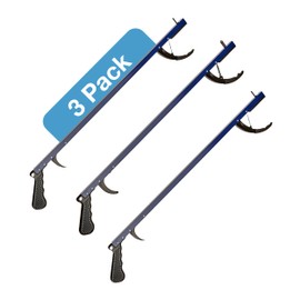 Sammons Preston Reacher, Blue, 26 Inch, Grabber Reacher Tool, Lightweight Trash Picker Grabber & Garden Nabber, Aluminum Pick Up Tool & Reaching Claw, Portable Reaching Assist & Dressing Tool, 3 Pack