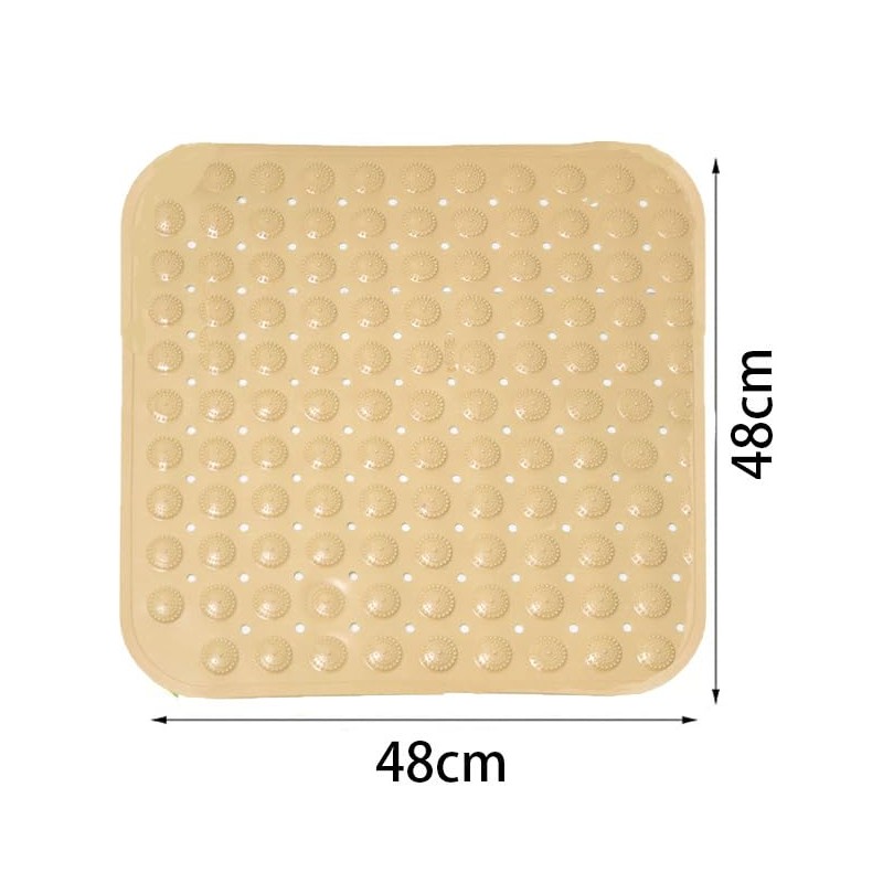 Shower Mat, 48 x 48 cm, Non-Slip Square Bath Mat,