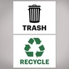 Avery Recycle and Trash Stickers, Green and Black Signs for