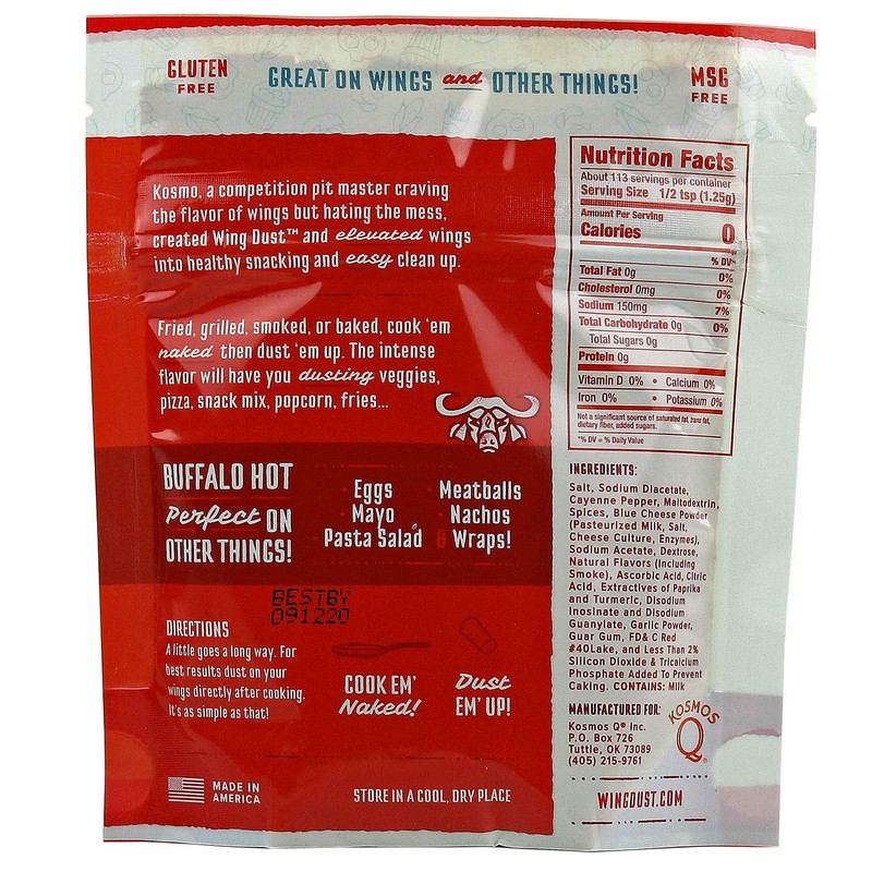 Kosmos Q Hot Buffalo Wing Dust, Spicy Chicken Wing Seasoning