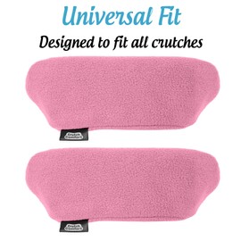 Universal Crutch Underarm Pad Covers - Luxurious Soft Fleece with Sculpted Memory Foam Cores (Perfect Pink)
