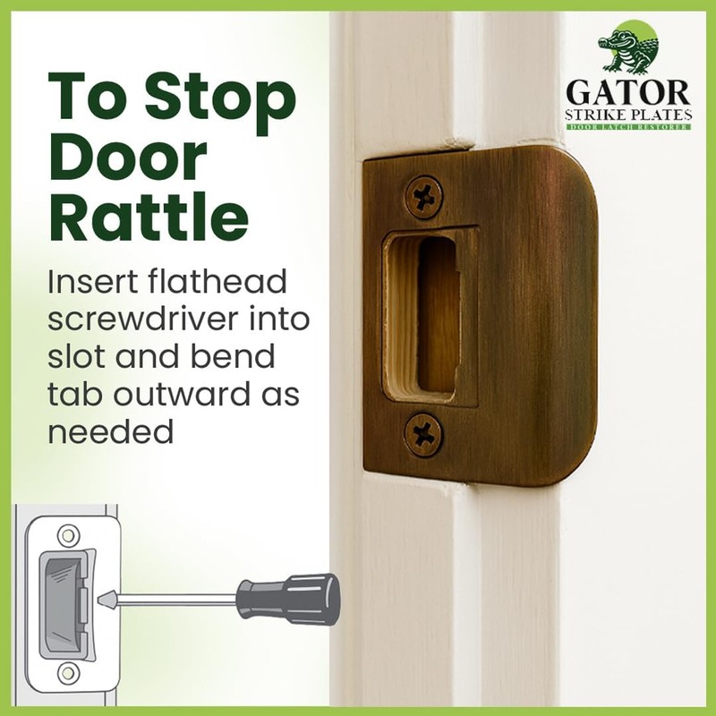 Gator Door Strike Plate with Screws, – 2-1/4" by 1-3/4"