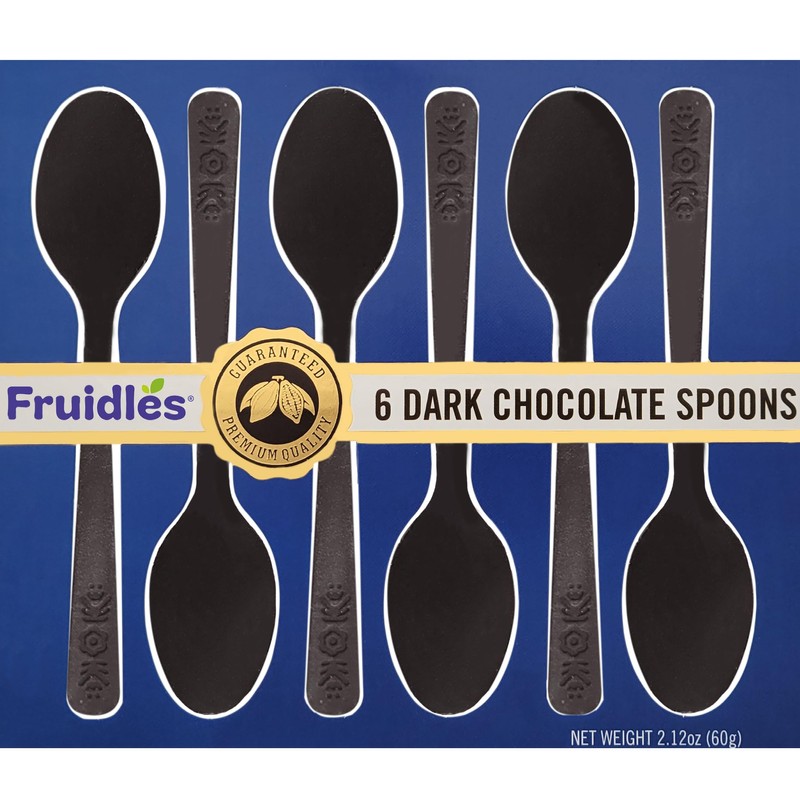 Fruidles Pack of 2 Boxes Dark Chocolate Spoons, 6 per
