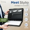 STYLIO Zipper Padfolio Portfolio Binder Organizer | Faux Leather Portfolio