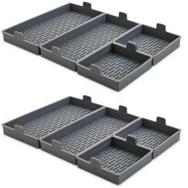 HIC Kitchen Non-Stick Sheet Pan Dividers, European-Grade Silicone, 8-Pieces, Fits 2 US Half-Size 13 x 18-Inch Sheet Pans