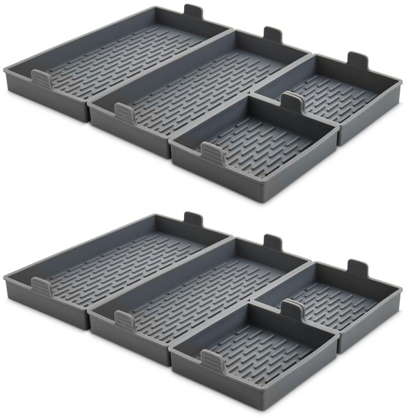 HIC Kitchen Non-Stick Sheet Pan Dividers, European-Grade Silicone, 8-Pieces, Fits