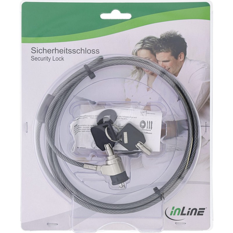 InLine 55703 Notebook Security Lock with Keys (4.4 mm x