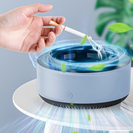 Air Purifier Filter Ashtray,Portable Box Smokeless Ash tray for Smokers,Smell Proof Ashtrays for Patio Indoor Outdoor Car