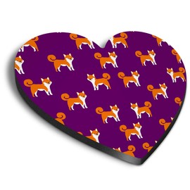 1 x Heart MDF Magnets - Shiba Inu Dog Puppy 15544