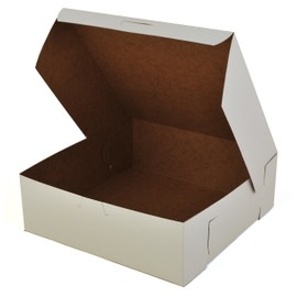 SCT White One-Piece Non-Window Bakery Boxes, 9 x 9 x 3, White, Paper, 250/Carton