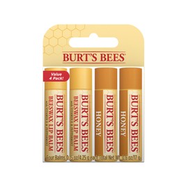 Burt's Bees Lip Balm Multipack, Moisturising Lip Balm Set With Beeswax & Honey, Value Pack, 4x4.25g