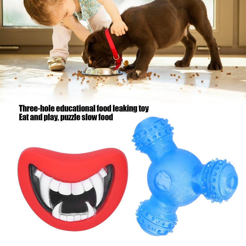 Pet Chew Toy Set Interactive Puppy Teething Red Lip Demon