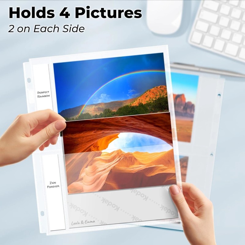 Dunwell 5x7 Photo Sleeves for 3-Ring Binder, (25 Pack) 5x7",