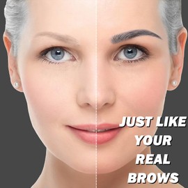 Microblade Eyebrow Pen, Grey Eyebrow Pencil for Older Women Soft Waterproof Brow 4 Fork Tip Pencil, Natural Liquid Eyebrow Pen Lift & Snatch that Looks Like Hair, Grey