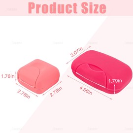 AUEAR, 4 Pack Candy Color Portable Soap Box Holder Plastic Soap Case Travel Soap Dish Container with Lid for Home Bathroom Hiking Outdoor (2 Small & 2 Large)