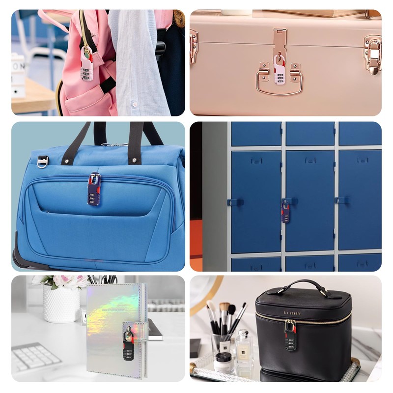 Mini Padlock, BARRYSAIL 3 Pcs Small Locks Set with 3