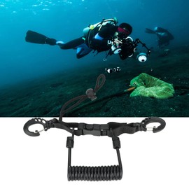Cordón de buceo, cordón de resorte en espiral de acero inoxidable con hebilla de liberación rápida para cámaras y luces de buceo, correa antipérdida cuerda de resorte en espiral