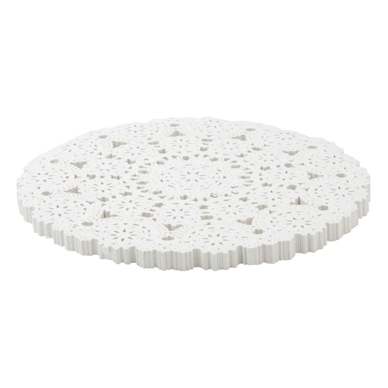 Juvale Round Medallion Doilies (12 in, White Lace Paper, 200
