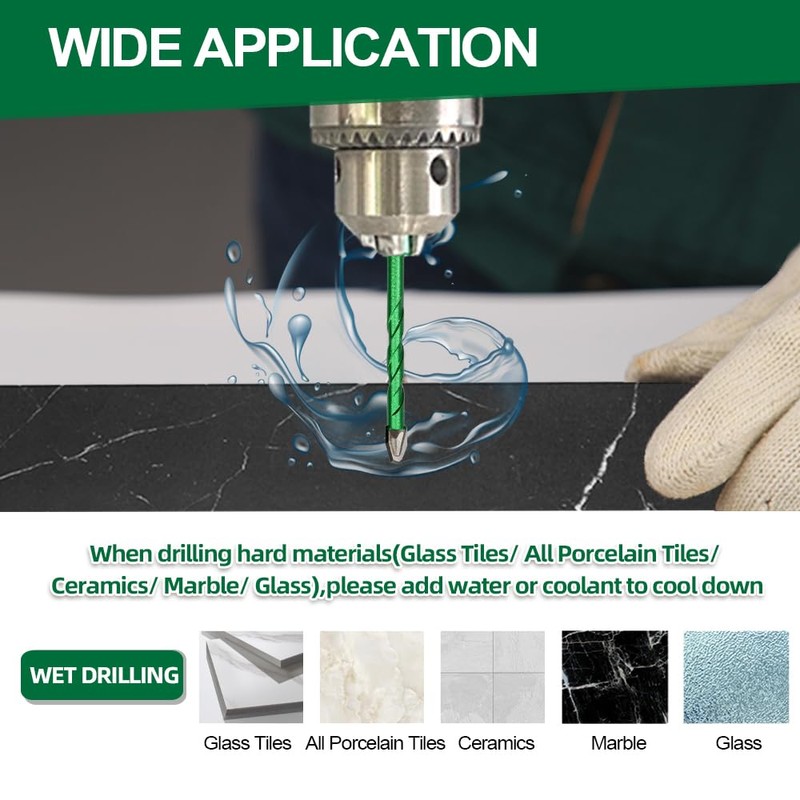 KURSTOL Skewed Head Eccentric Drill Bit - 10pcs 6/6/8/10/12mm Masonry