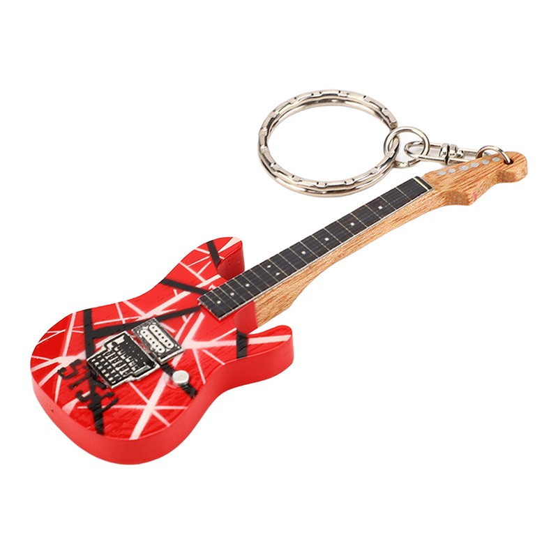 Guitar Keychain Portable Cute Mini Guitar Pendant Key Chain Ring