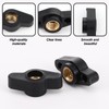 1/4-20 Wing Knobs, 10 Pcs 1/4" Black Wing Knobs with