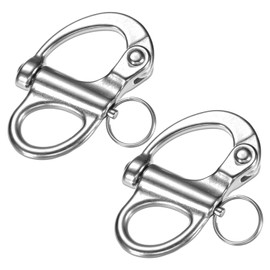 TIXIPEM Swivel Snap Shackles [2PCS] - 316 Stainless Steel Swivel Eye Snap Shackle Use for Sailing Rigging & Camping & Marine - [69MM/2.72IN-1700 KG] Quick Release Snap Hook