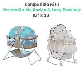 Bassinet Sheets for Dream on Me Karley and Lacy Portable Oval Bassinet – Snuggly Soft 100% Jersey Cotton Fitted Sheets – 2 Pack – Grey