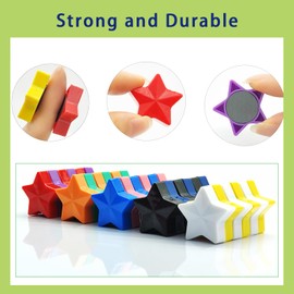 PYJLBX Fridge Magnets, Star Strong Magnet, Small Magnets Whiteboard Magnets, Colourful Mini Magnets Heavy Duty Round Magnets for Crafts, Whiteboard, Planning Boards, Notice Board (30 Pack 10 Colors)