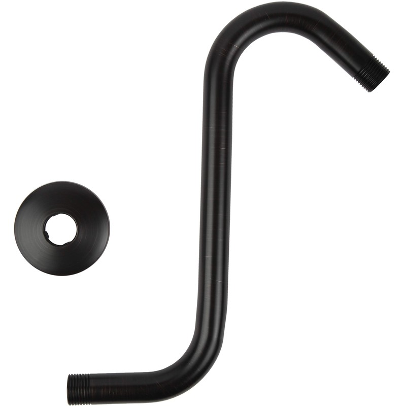 High Rise Shower Arm with Flange, S Shaped Shower Head