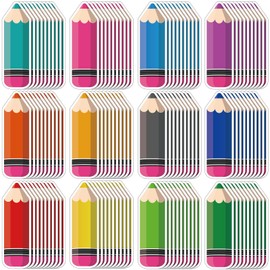 Seajan 200 Pcs Colorful Pencils Cutouts Pencil Name Tags for Classroom Decor Paper Cut Outs Back to School Bulletin Board Decoration for Teacher Student School Classroom Bulletin Board Wall Decor