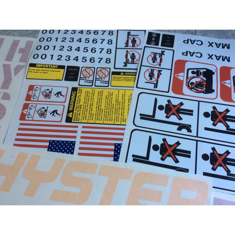 Hyster Forklift decal complete kit with safety decals Hyster S50FT