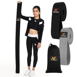 76-Inch Fabric Resistance Band Non Slip, Extended-Length Heavy Duty Exercise Band + Carry Bag Glute, Leg & Full Body Workout, Home Gym, Travel, Yoga & Strength Training (Black Heavy Resistance Band)