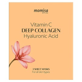 Momisa Glow Box: 3 facial Mask for Korean Skincare | Deep Collagen, Vitamin C, Hyaluronic Acid | 3 Facial Sheet & Hydrogel Masks for deep hydration, glow, and firmness.