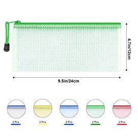 GothicBride 10 Pcs Mesh Document Bag B6 Pencil Case Plastic Wallets Ziplock Bags Waterproof for Receipts, Cosmetics, School & Office Supplies