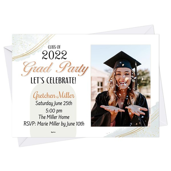 Toyshea Graduation Invitations Card Class of 2022 Graduation Party Celebrate Postcard 5x7 with White Envelope Personalized Greeting Card Grad Congrats Announcement Celebration (Style 1)