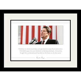 WeSellPhotos Ronald Reagan Poster Photo Picture Framed Quote Freedom US President Portrait Famous Inspirational Quotes Motivational Posters (19x25 Framed)
