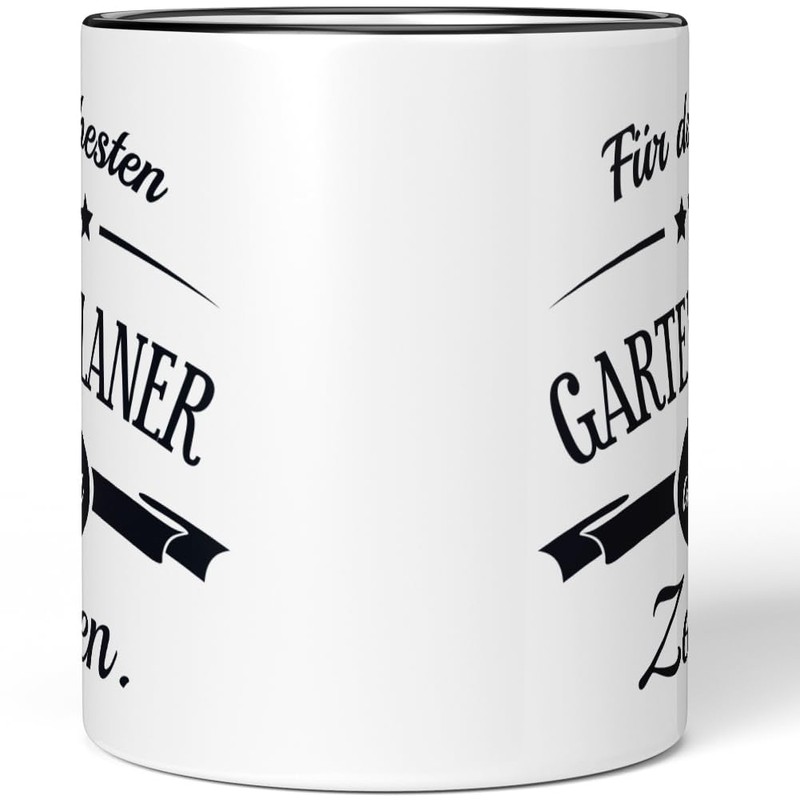 JUNIWORDS Tasse, Für den besten Gartenplaner aller Zeiten, Schwarz (6082740)
