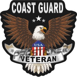 ProSticker Coast Guard Veteran Decal USA Flag Eagle Military 4" ProSticker 258