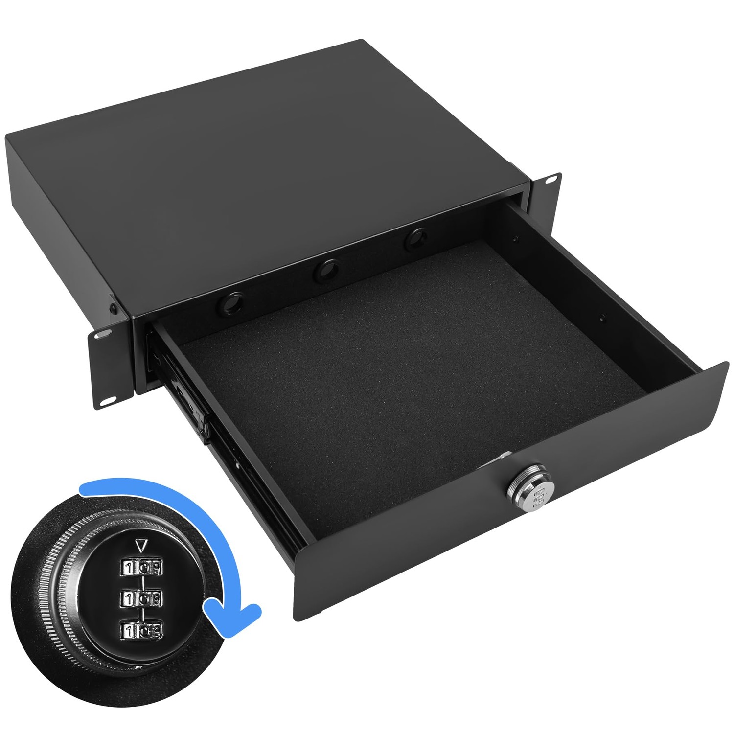 Eastrexon 2U Rack Mount Drawer, Server Rack Drawer w/Combination Lock ...
