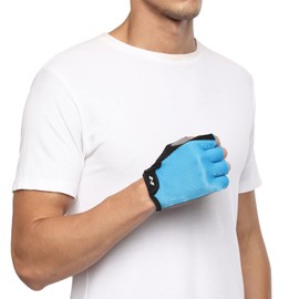 Nivia Python Sports Gloves, (Sky Blue, Size - Large) | Material - Micro Fiber Suede | Weight Lifting Gloves | Exercise Gloves | Fingerless Grip Gloves | Fitness Gloves | Crossfit Gloves