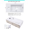 Small Wall Mount Vessel Sink, QISHKA 14.4" x 7" Ceramic