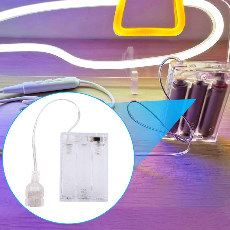 Portable Battery Pack for 5V LED Neon Sign, Power Supply